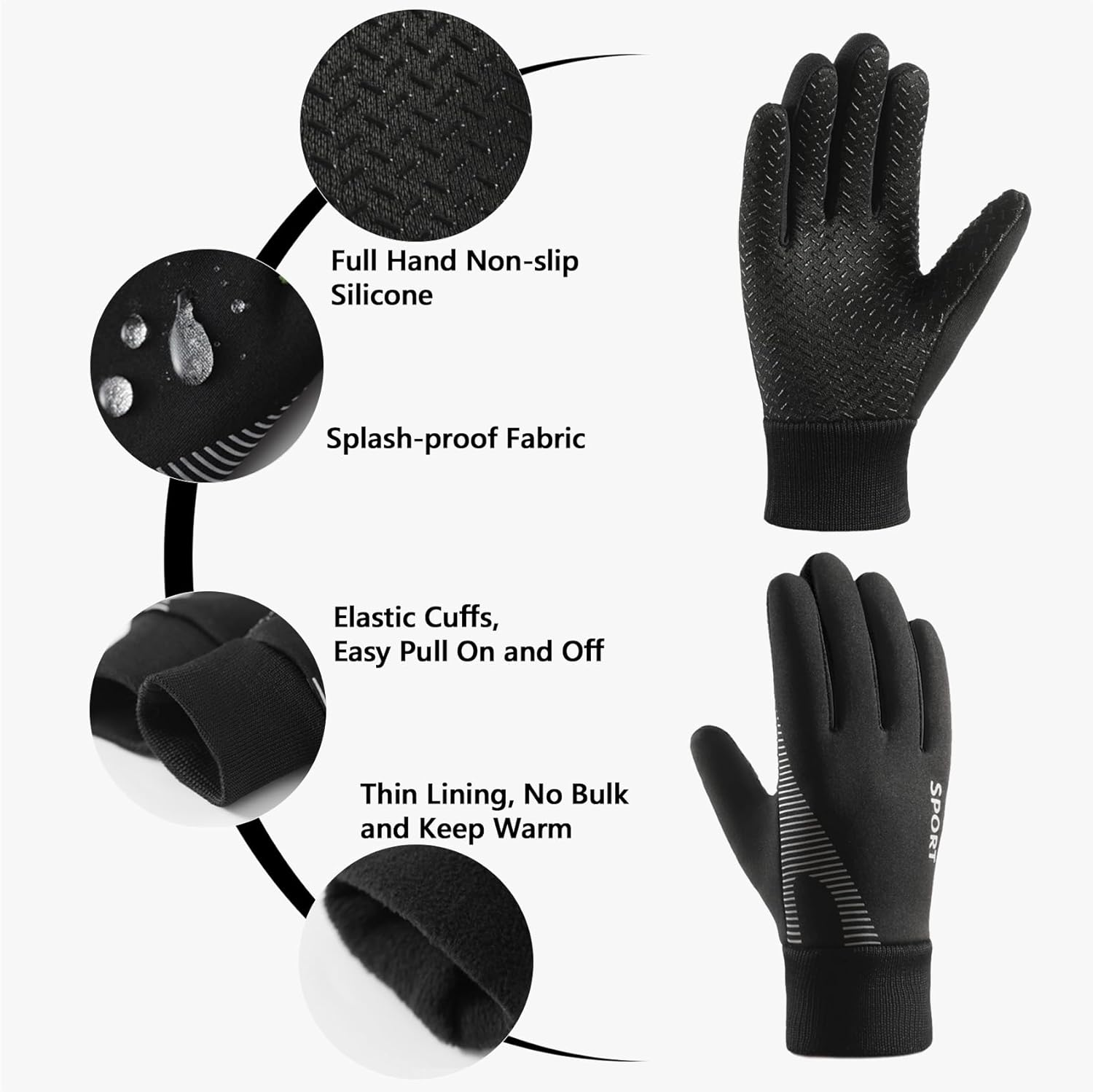 Long Keeper Kids Gloves Cold Weather Windproof Winter Sports Gloves for Boys Girls Anti Slip Childrens Running Riding Gloves - Image 2