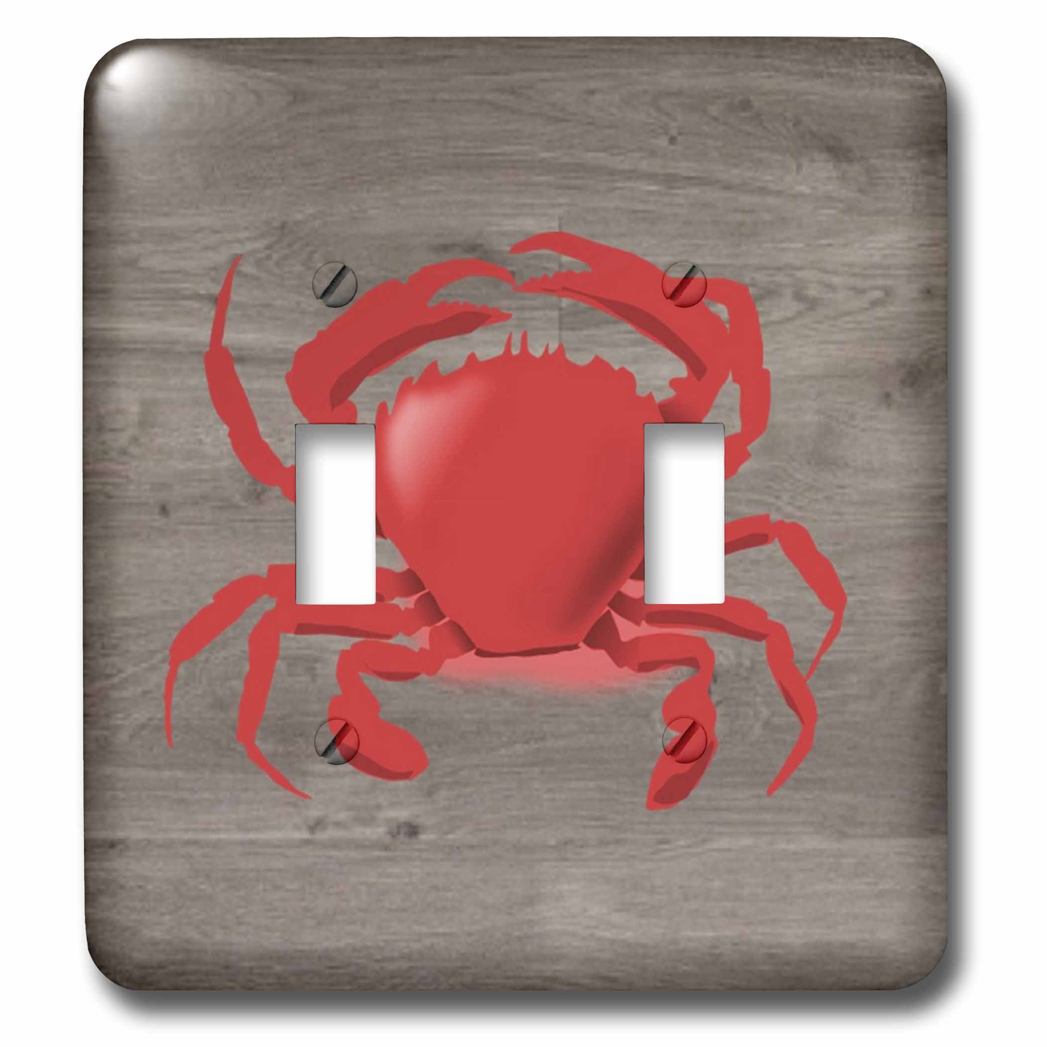 Interrupteur crabe rouge 3D Rose lsp_233753_2 contre murs ternes