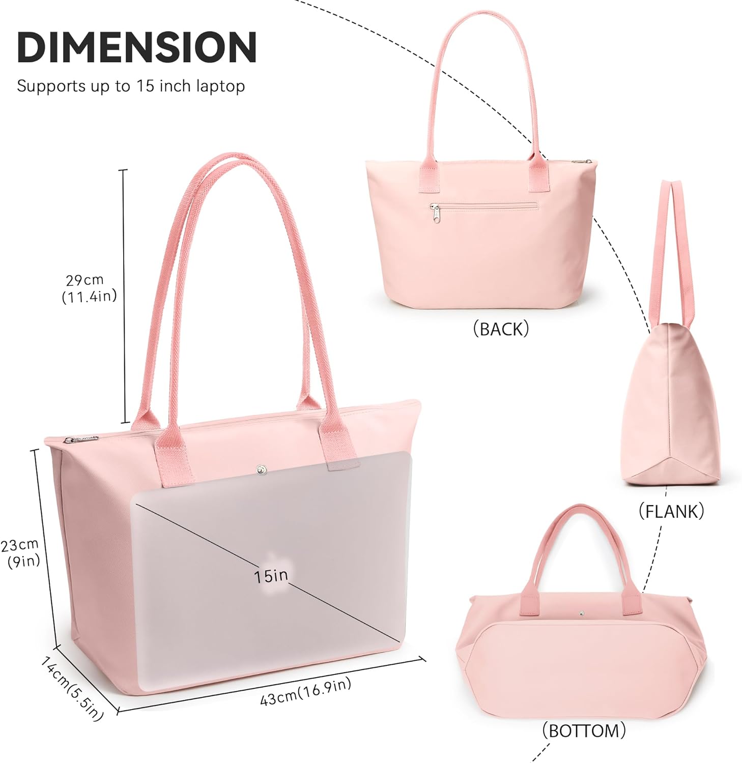 KALIDI Tote Bag for Women Nylon Top-Handle Purse,Shoulder Hobo handBag with Zipper Leisure Foldable Weekend - Image 5