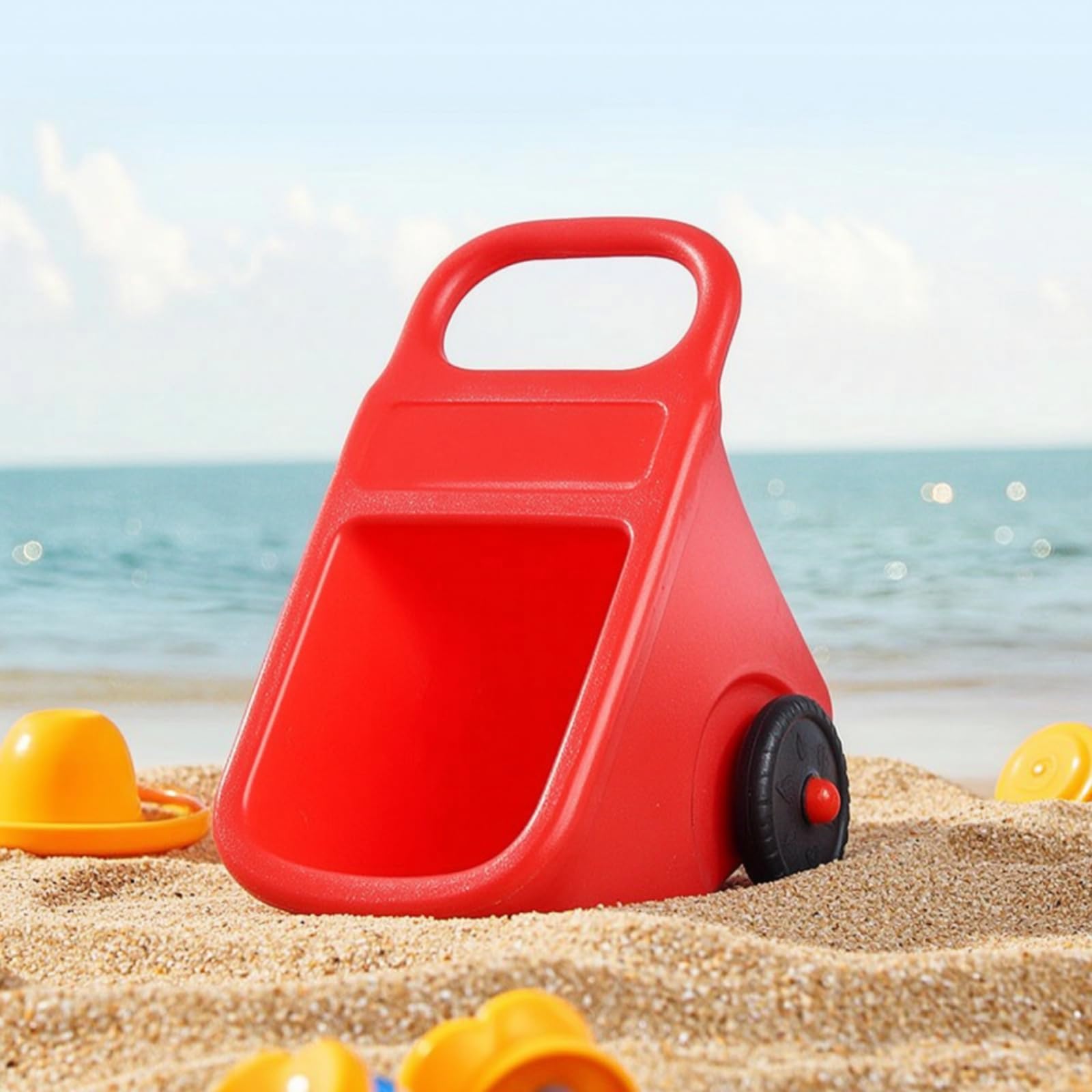 Gralara Brouette en Plastique Robuste Brouette à Pousser Lavable Jouet à Pousser pour Enfants, Jardin, Vert