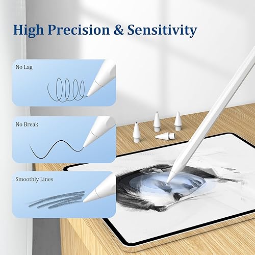 Miniatura 7 de Puntas de repuesto para Apple Pencil Pro2 generación1 generaciónUSB-C, puntas de metal no desgastadas, control preciso 0.031 in más puntas más