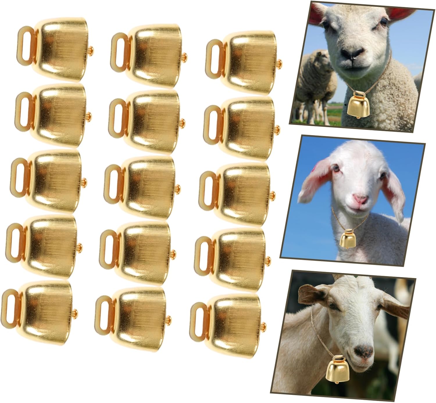 Ciieeo 15pcs Metal Cattle Bells Loud -Lost Pet Bells for Livestock Horses Sound Compact Design for Christmas Crafts Farm Use