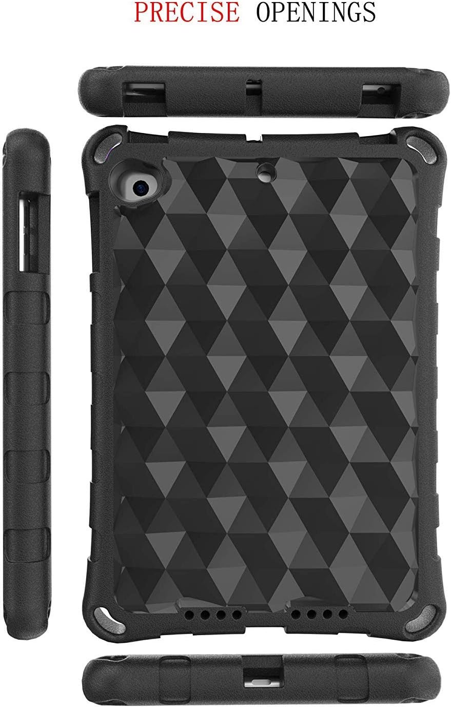 iPad 9.7 Tablet Case, ipad 6th Generation Cases, - Riaour [Stereo 3D Design] Light Weight Anti Slip Shock Proof EVA Protective Covers for iPad 6th/5th Gen/Air 1 2(New Black)