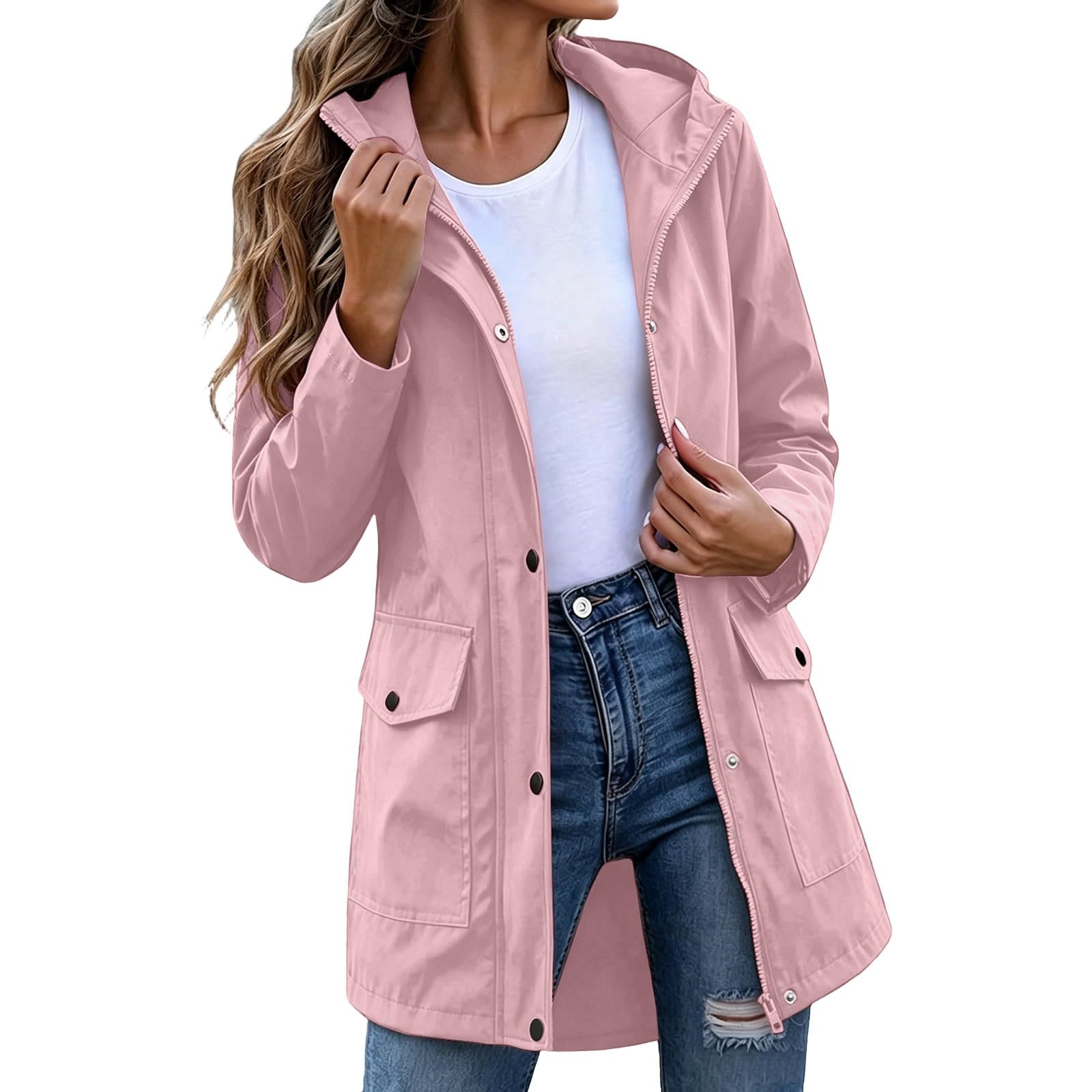 Generisch Lange Jacke für Outdoor-Aktivitäten, leichter Windbreaker, ideal für Freizeit Wanderungen