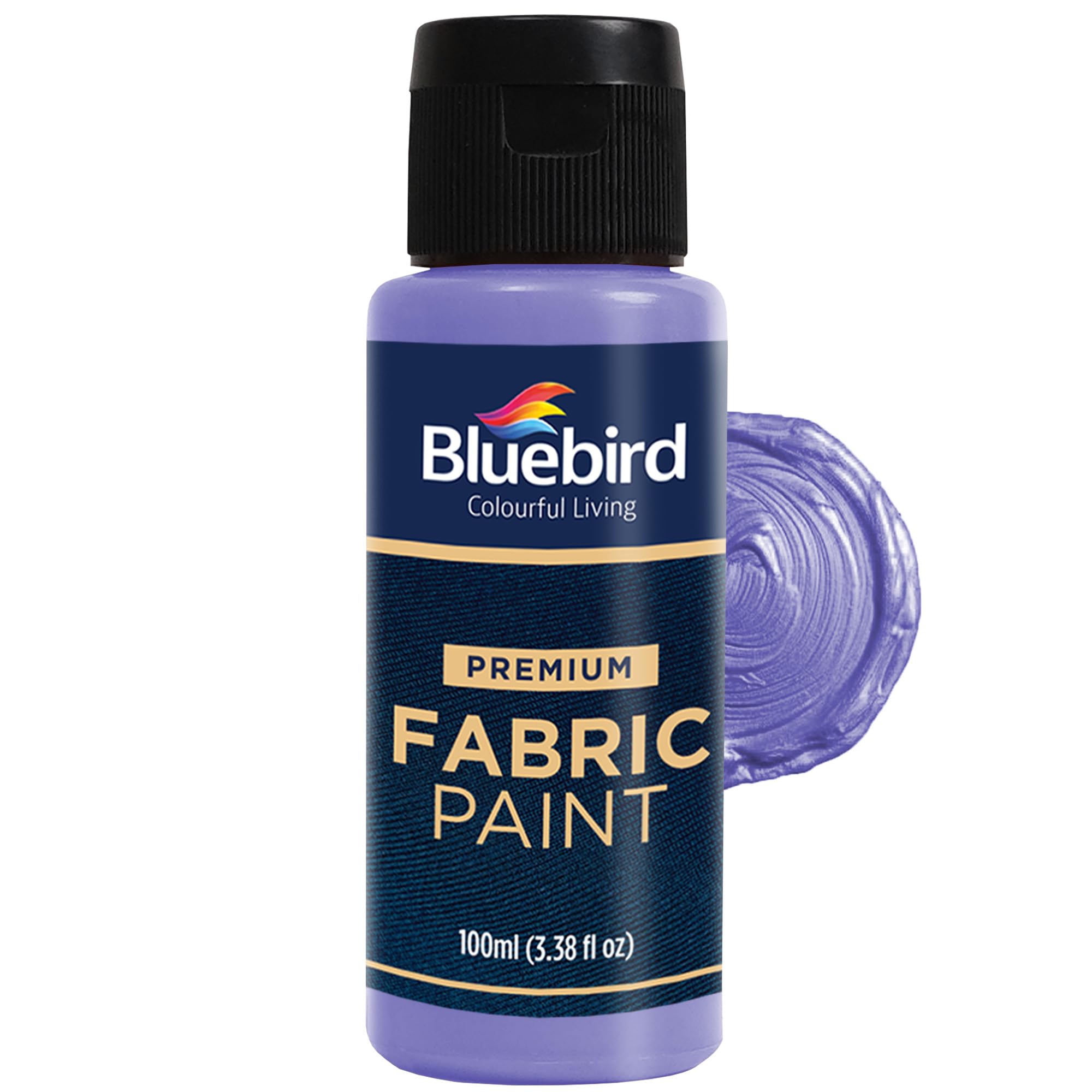 BLUEBIRD Fabric Paint, Victorian Purple, 3.4 Fl Oz, Permanent Fabric Paints for Clothes, Furniture Upholstery