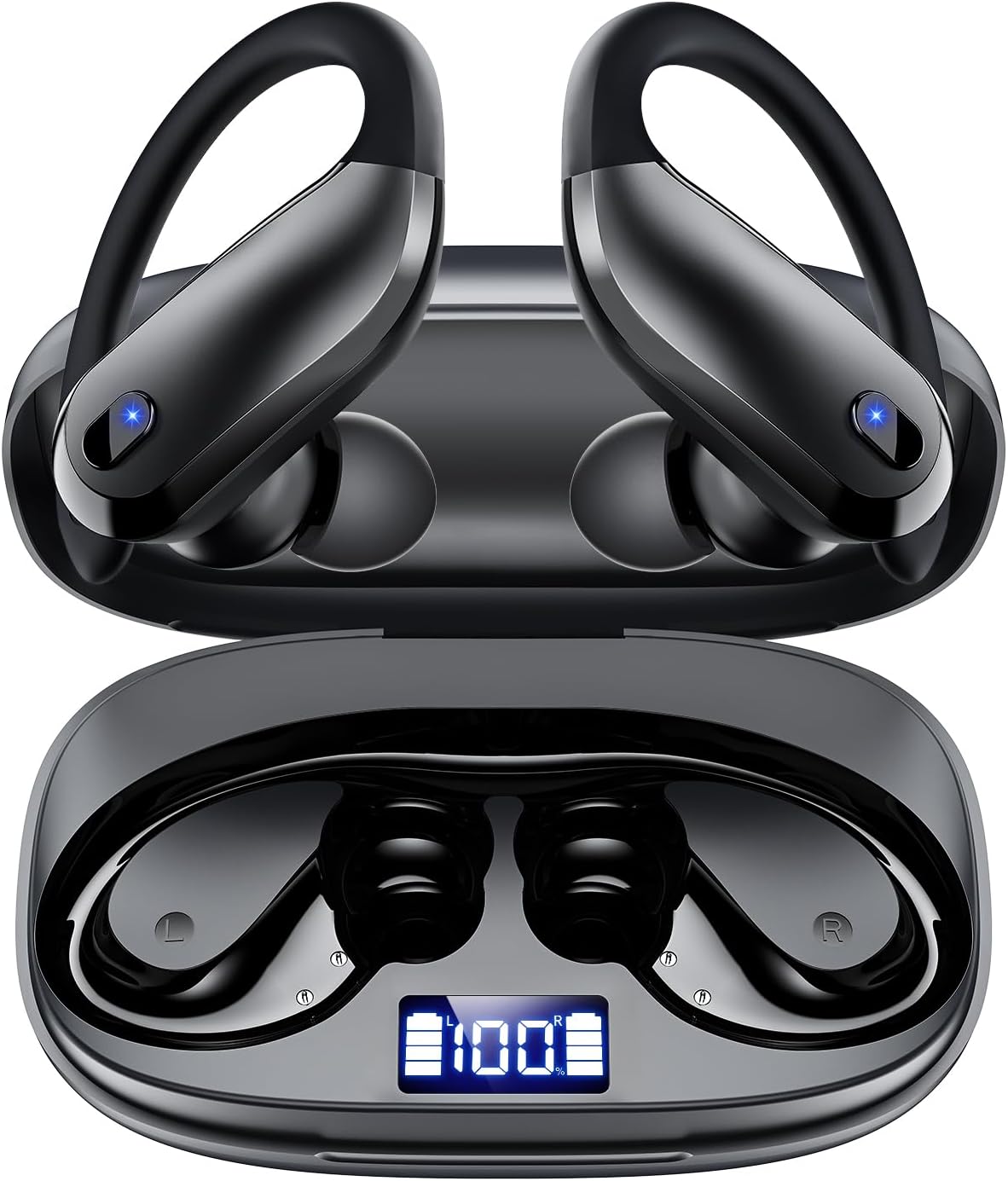 Wireless Earbuds Bluetooth 5.3 Sport Headphones with Earhooks,IPX7 Waterproof Earphones,48H Playtime Earbuds,Lightweight 7.8g,Noise Cancelling Mic Bluetooth Headphones for Running & Workout-Black Wireless Earbuds Bluetooth 5.3 Sport Headphones with Earhooks,IPX7 Waterproof Earphones,48H Playtime Earbuds,Lightweight 7.8g,Noise Cancelling Mic Bluetooth Headphones for Running & Workout-Black