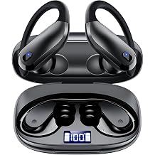 KTGEE Bluetooth 5.4 Wireless Earbuds with Earhooks, 80Hrs Playtime, IPX7 Waterproof Earbuds for Sports-Ink