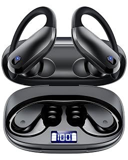 Wireless Earbuds Bluetooth 5.3 Sport Headphones with Earhooks,IPX7 Waterproof Earphones,48H Playtime Earbuds,Lightweight 7.8g,Noise Cancelling Mic Bluetooth Headphones for Running & Workout-Black - Amazon product rated Grade A