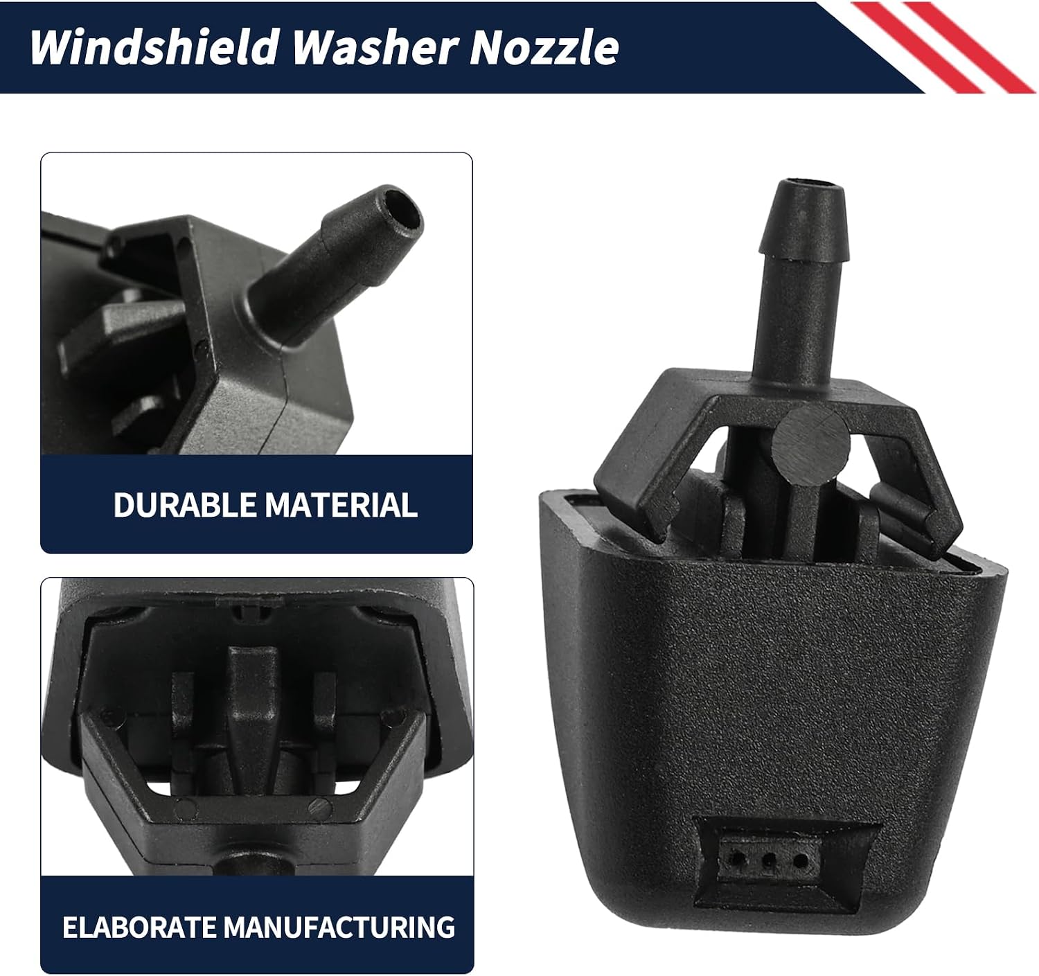 Front Windshield Washer Nozzle Fit for Ram ProMaster 1500 2500 3500 2014-2022 3.0L Diesel / 3.6L Gas Window Wiper Spray Sprinkler Replacement 5PN18JXWAA 5PN18JXWAB 60935999 53273360