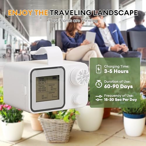 Miniatura 6 de Sistema de riego automático para 20 plantas en maceta, kit de riego automático por goteo para interiores y exteriores, dispositivos de riego de