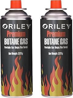 ORILEY 2 x 225g Butane Gas Canister Portable and High Pressure Refill Fuel Cartridges for Camping Stove Outdoor Cooking & ... Price In India