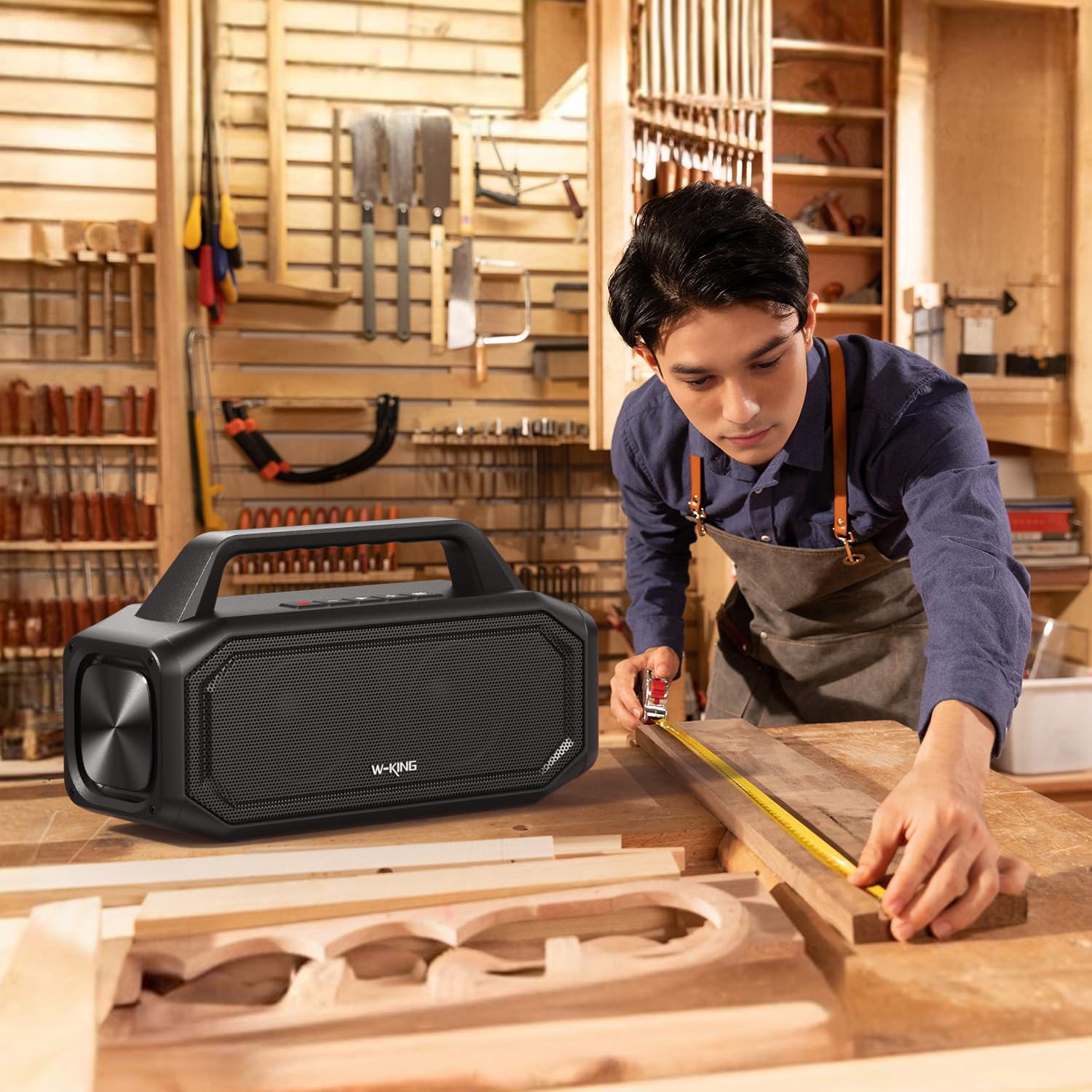 W-KING Altoparlanti Bluetooth wireless da 80 W, altoparlanti portatili per esterni ad alta voce con Bass Boost, accoppiamento stereo, ricarica inversa, altoparlante Bluetooth impermeabile IPX6,