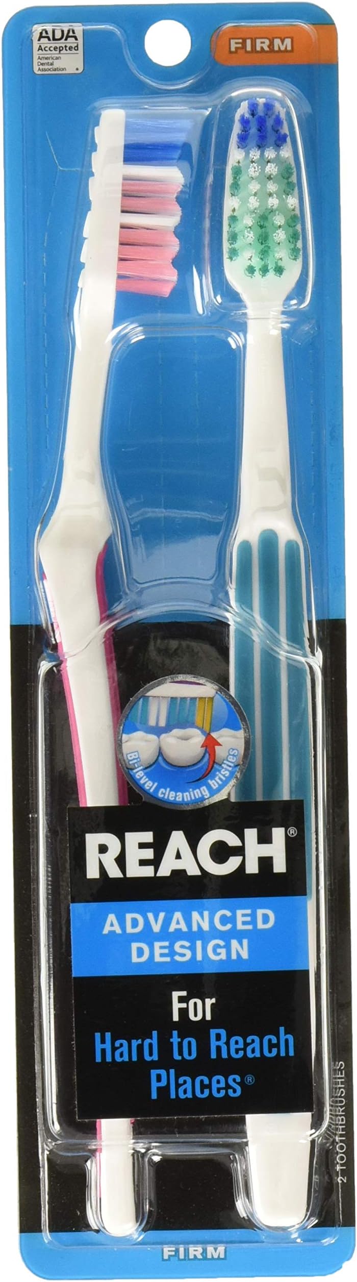 REACH Advanced Design Toothbrushes Firm Full Head Color May Vary 2 ea Toothbrush