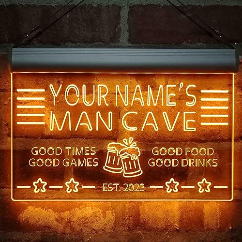 Vista 44 de ADVPRO Letrero de neón LED multicolor personalizado con texto en inglés "Man Cave Home Bar Est. Year", 32 x 24 pulgadas st4s86-x0012a-tm-c Varios