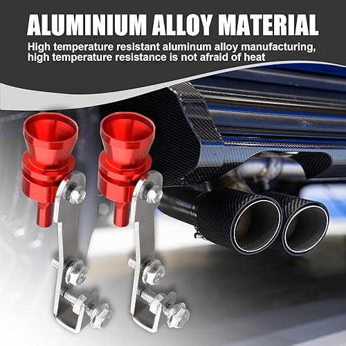 Miniatura 3 de Pack-2 - Silbato turbo para automóvil, simulador de silbato de sonido, silbato de tubo de escape, silbato de cola de metal, fabricante de rugidos de