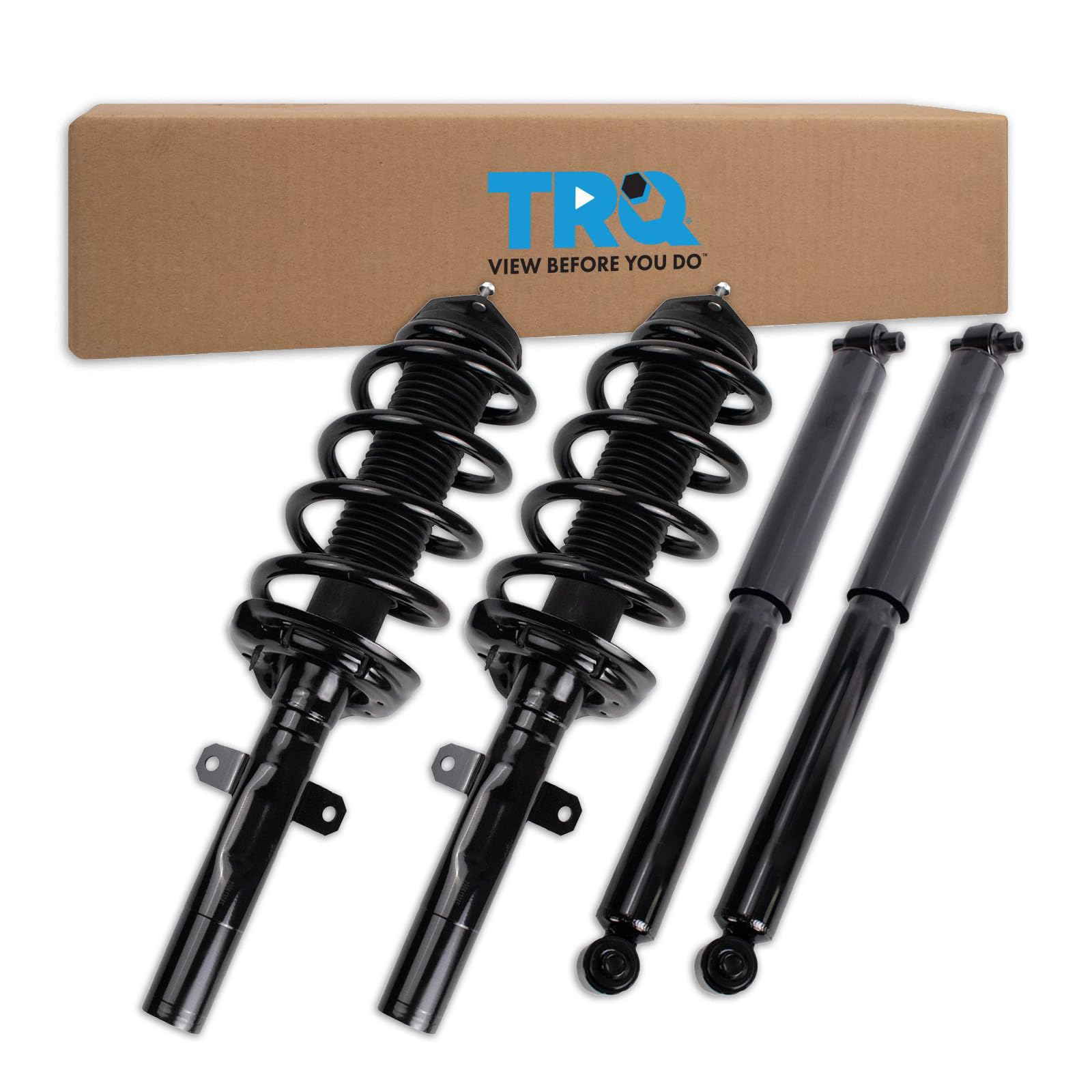 TRQ Front and Rear Complete Strut Assembly &amp; Shock Absorber Kit Complete Strut &amp; Coil Spring Assembly Compatible with 2015-2020 Ford Transit-150 Transit-250 Transit-350
