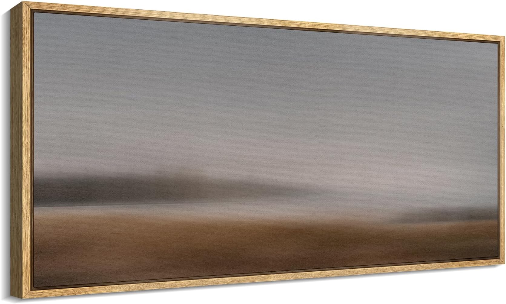 SIGNFORD Extra Large Framed Canvas Print Wall Art Minimalist Foggy Landscape Neutral Horizon Illustrations Modern Art Calm Warm for Living Room, Bedroom, Office - 60"x30"