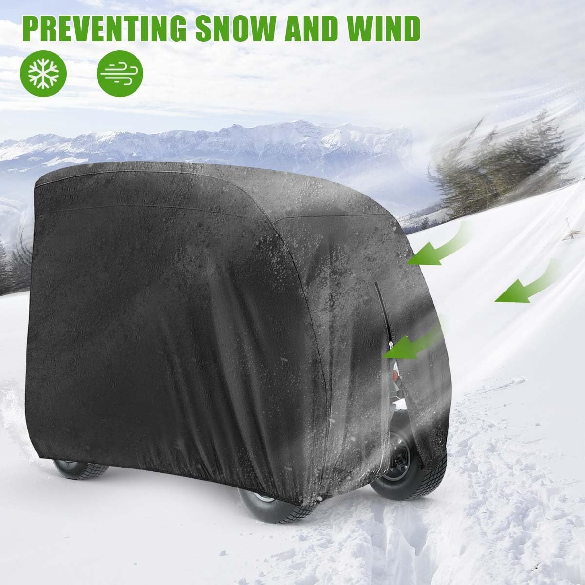 KISEER 4 Passenger 420D Waterproof Golf Cart Cover fits EZ GO Club Car Yamaha, Sunproof Dustproof