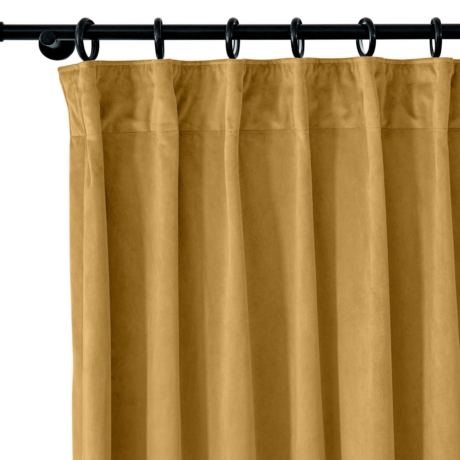 ChadMade Rideau Velours Mat Solide Lourd Draperies Occultants Double Face 168 x 230 CM, Rideau Ruban Plissés pour Salon Balcon Chambre (Blé)