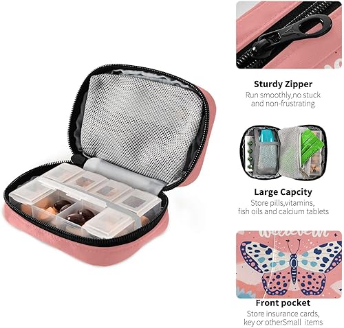 Vista 18 de Organizador diario de camuflaje para medicina vitamínica, organizador de píldoras de viaje, contenedor de medicina diaria, bolsa de pastillero