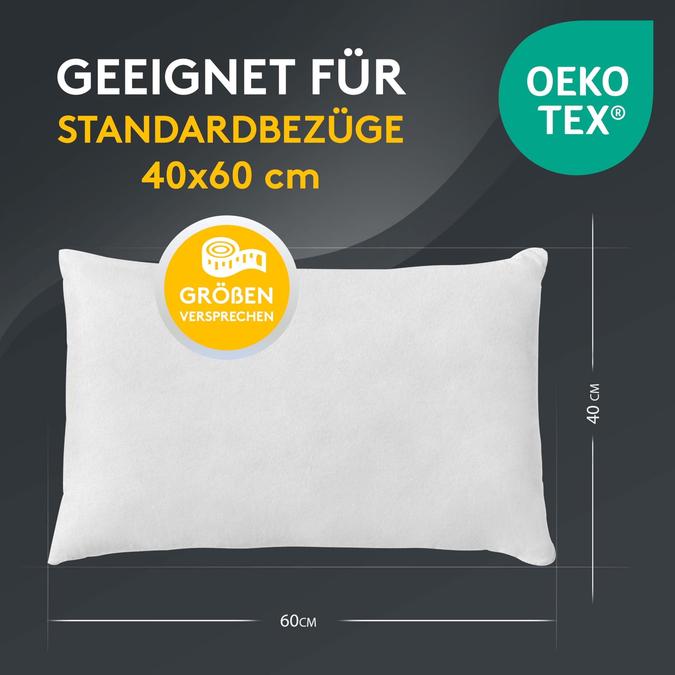 LILENO HOME Lot De 4 Garnissages D'Oreiller 50x60 Cm - Coussin Intérieur Lavable Et Anti-Allergies