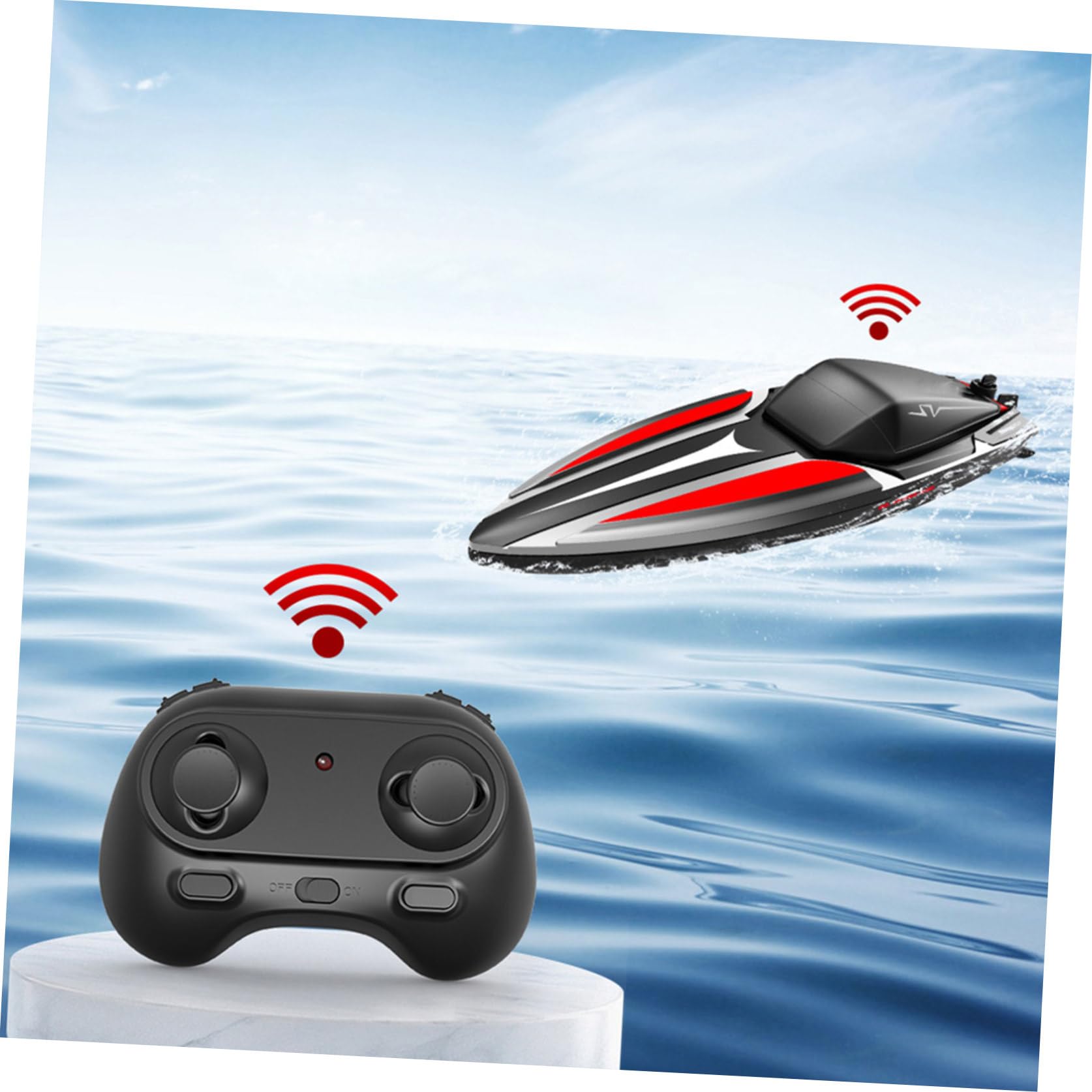 VICASKY Barca Rc Elettrica Giocattolo Telecomandata per Piscine e Laghi Doppio Motore Design Anti-interferenza Motoscafo Giocattolo per Ragazzo Ragazza