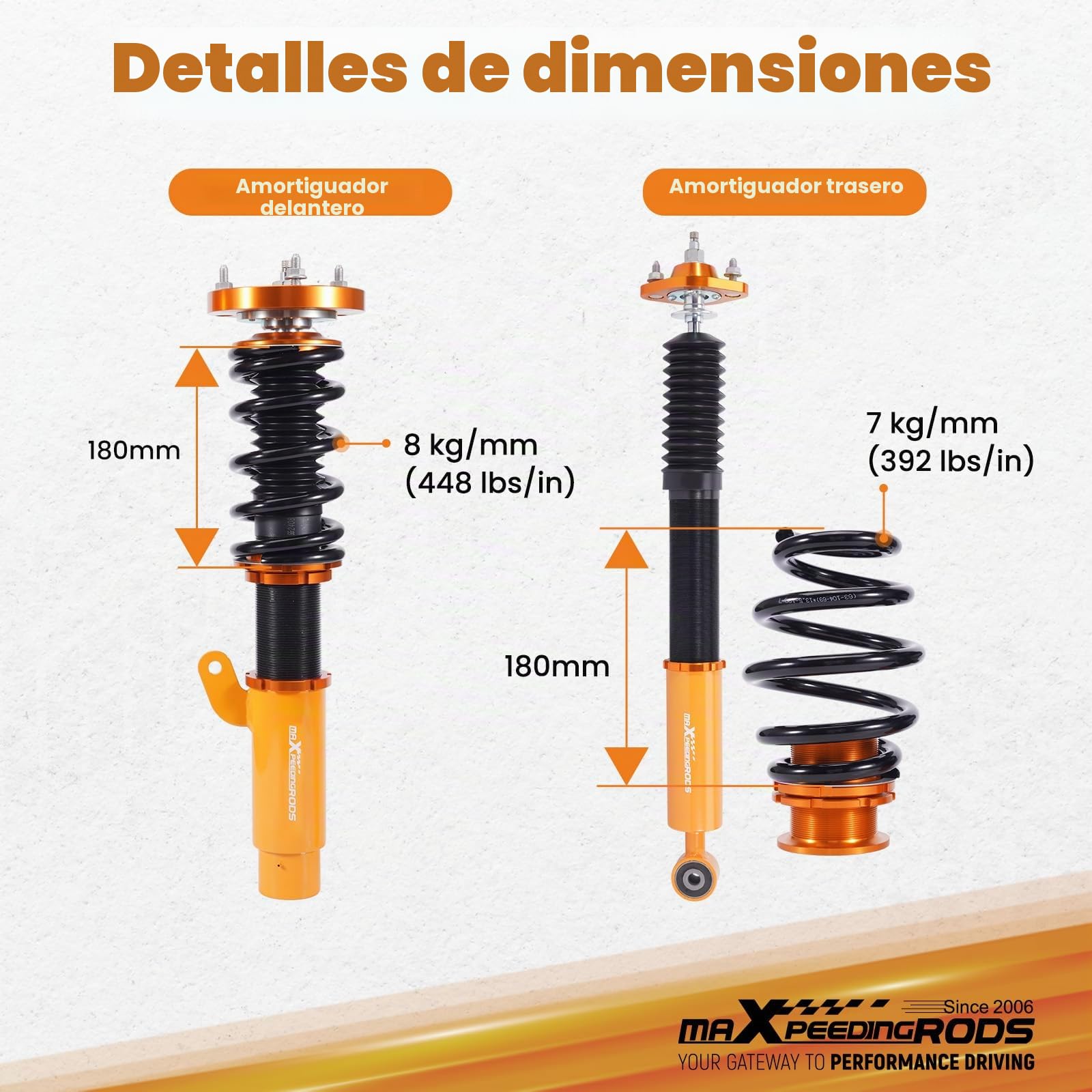 maxpeedingrods Suspensión ajustable rosca Oro