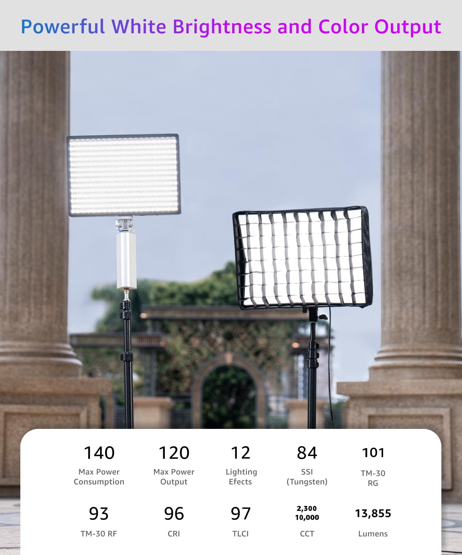 Amazon.com : amaran Pano 120c Kit RGB LED Video Light,120w Full