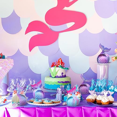 Miniatura 6 de Laumoi 36 cajas de dulces de sirena, cajas de regalo de cola de sirena, cajas de fiesta de sirena, bolsas de regalo de fiesta de sirena, bolsas de