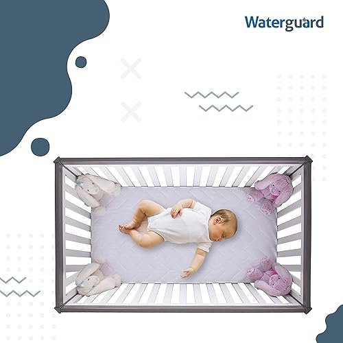 Miniatura 7 de Waterguard Protector de colchón impermeable para cuna, parte superior de algodón de primera calidad, solo telas de calidad utilizadas, acolchado,
