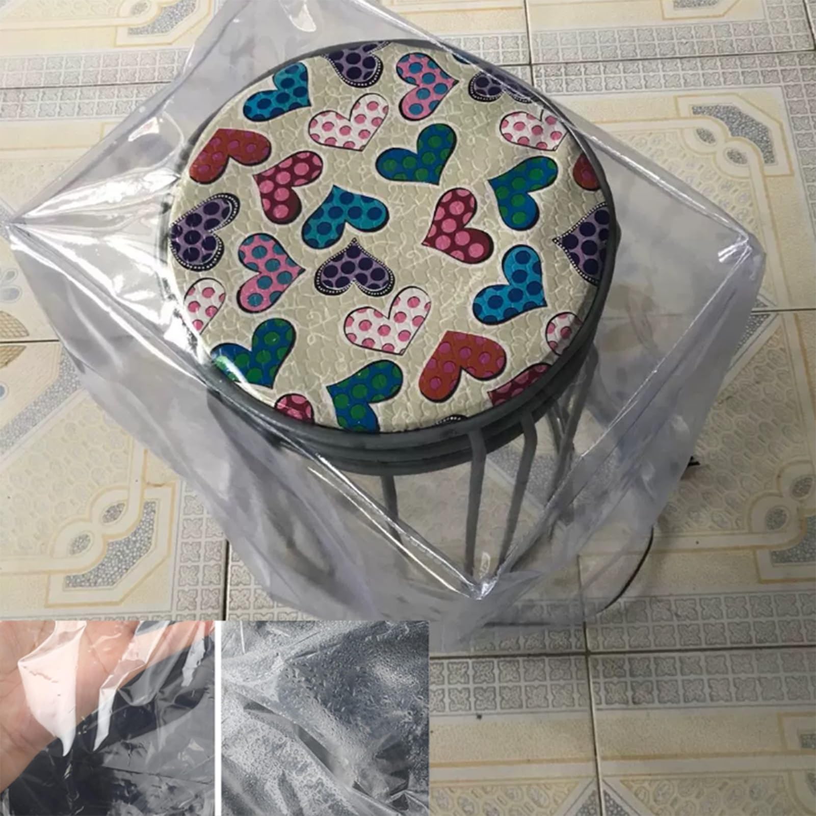 Housse pour mobilier de terrasse transparente pour protéger le canapé de la pluie