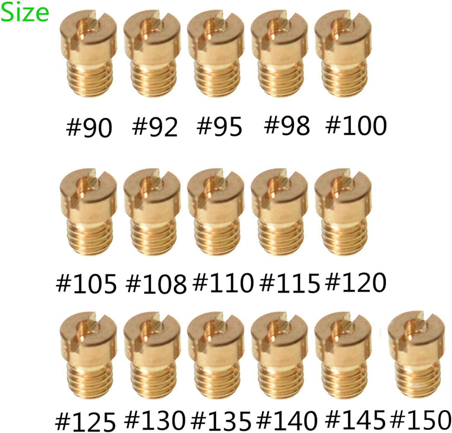 marddpair 16pcs Carburetor Carb Main Jet Kit Replacement for OKO CVK 90 92 95 98 100 105 108 110 115 120 125 130 135 140 145 150