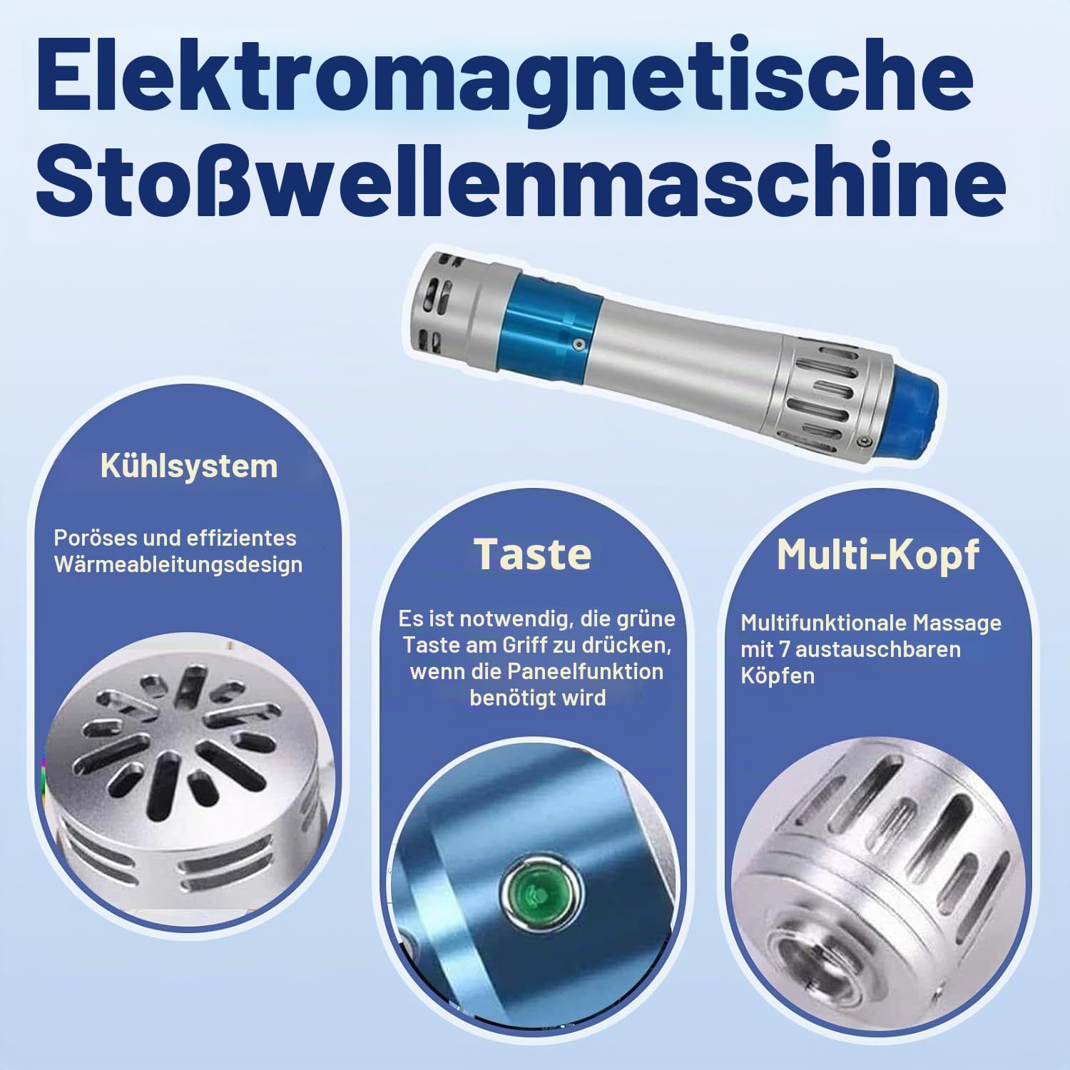 Stoßwellentherapie Maschine ED Stosswellentherapie Geräte für Männer, Elektrisches Tiefengewebe Massagegerät für Ganzer Körper, Schmerzlinderung, Müdigkeitsbehandlung, Verletzungen erholung
