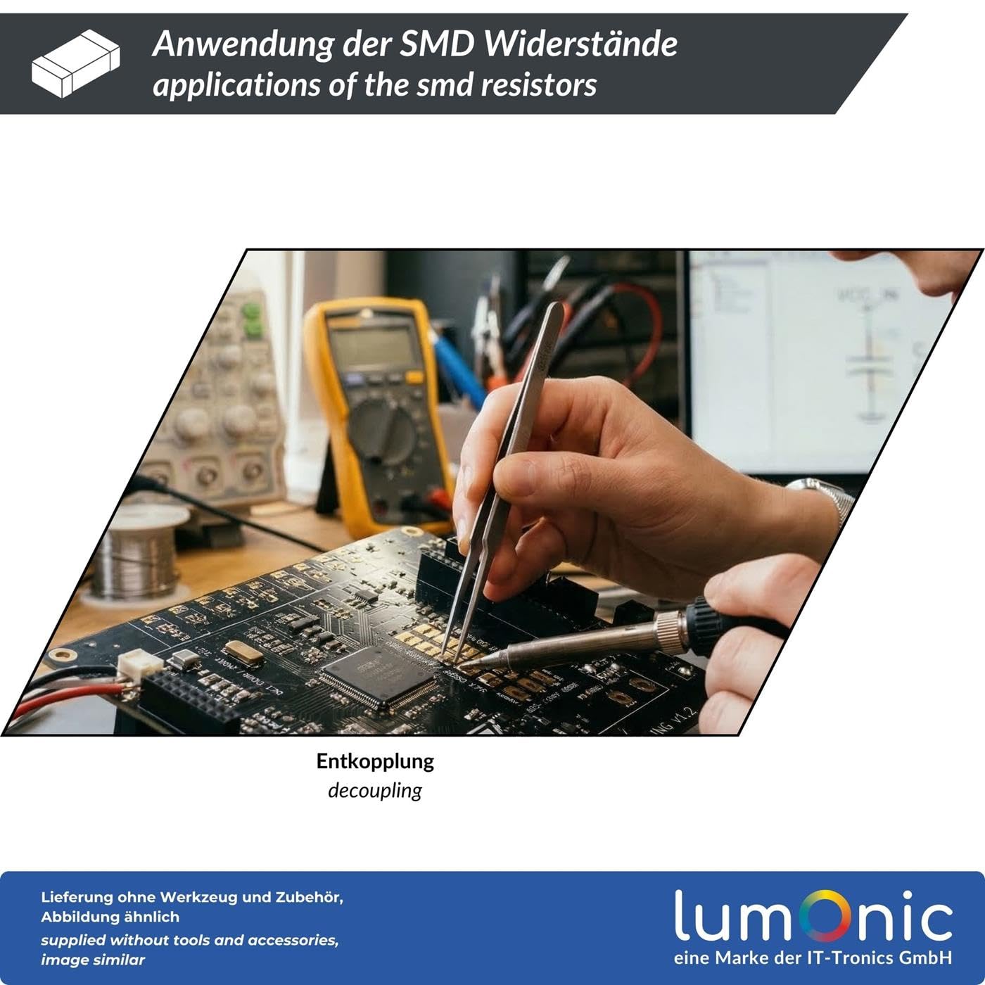 Lumonic SMD Resistenza 0603 Assortimento | 170 valori per 50 pezzi | Serie E24 8500 pezzi | Precisione dell'1% Libro dei resistori | Kit di resistenze SMD per laboratorio e fai da te