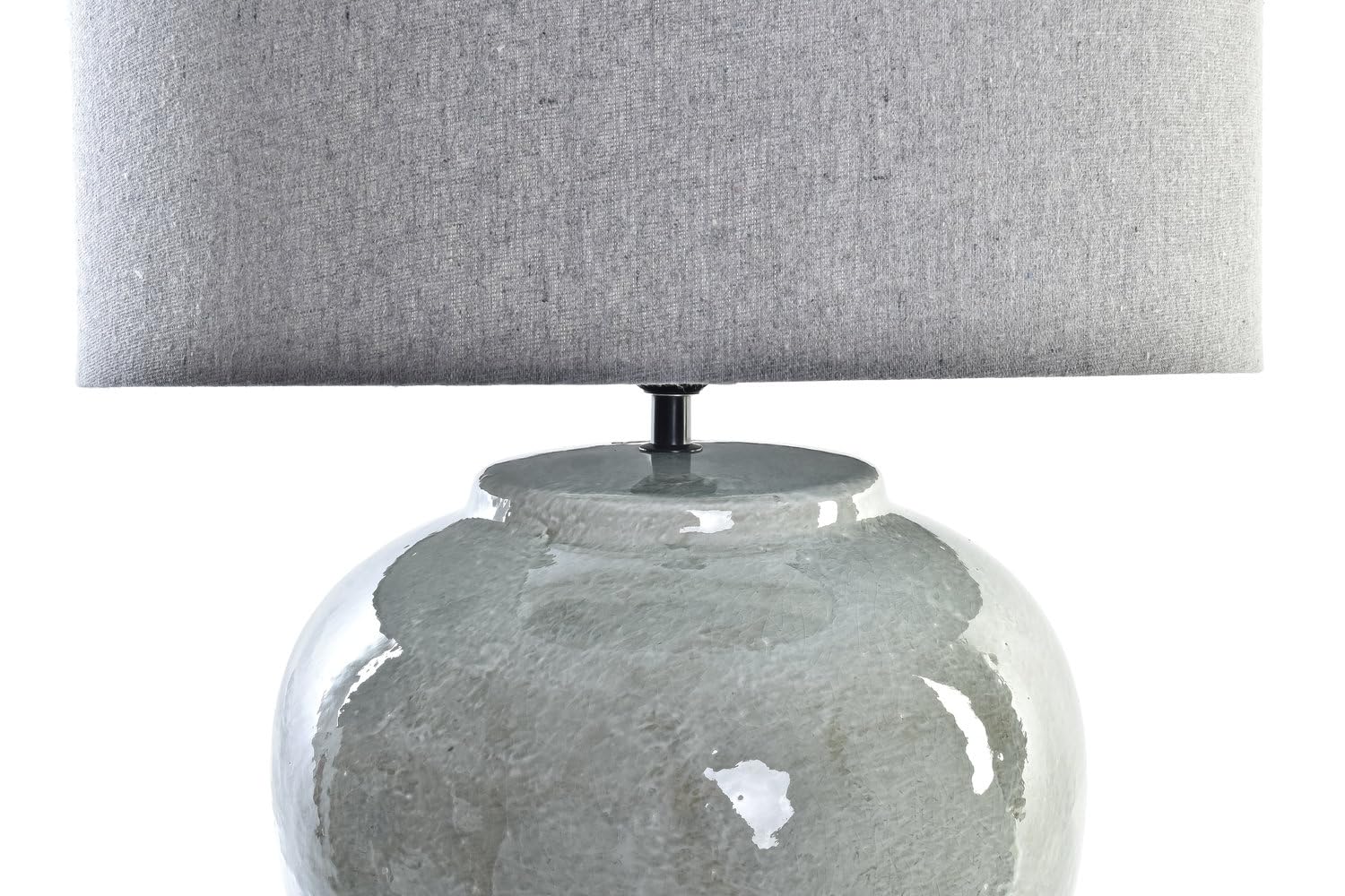 AlexandreHouse LAMPARA SOBREMESA CERAMICA LIENZO 42X42X60 GRIS