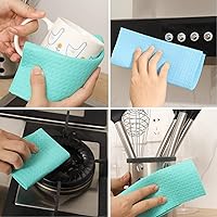 Vista 6 de METUUTER Paquete de 10 paños de cocina suecos para cocina, paños de cocina reutilizables compostables de celulosa para uso doméstico