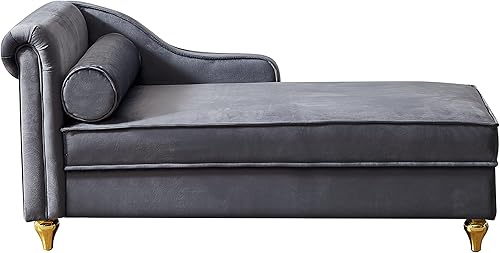 Miniatura 7 de Chaise Lounge para interiores, sofá de salón tapizado de terciopelo con espacio de almacenamiento oculto, sofá cama con marco de madera maciza,