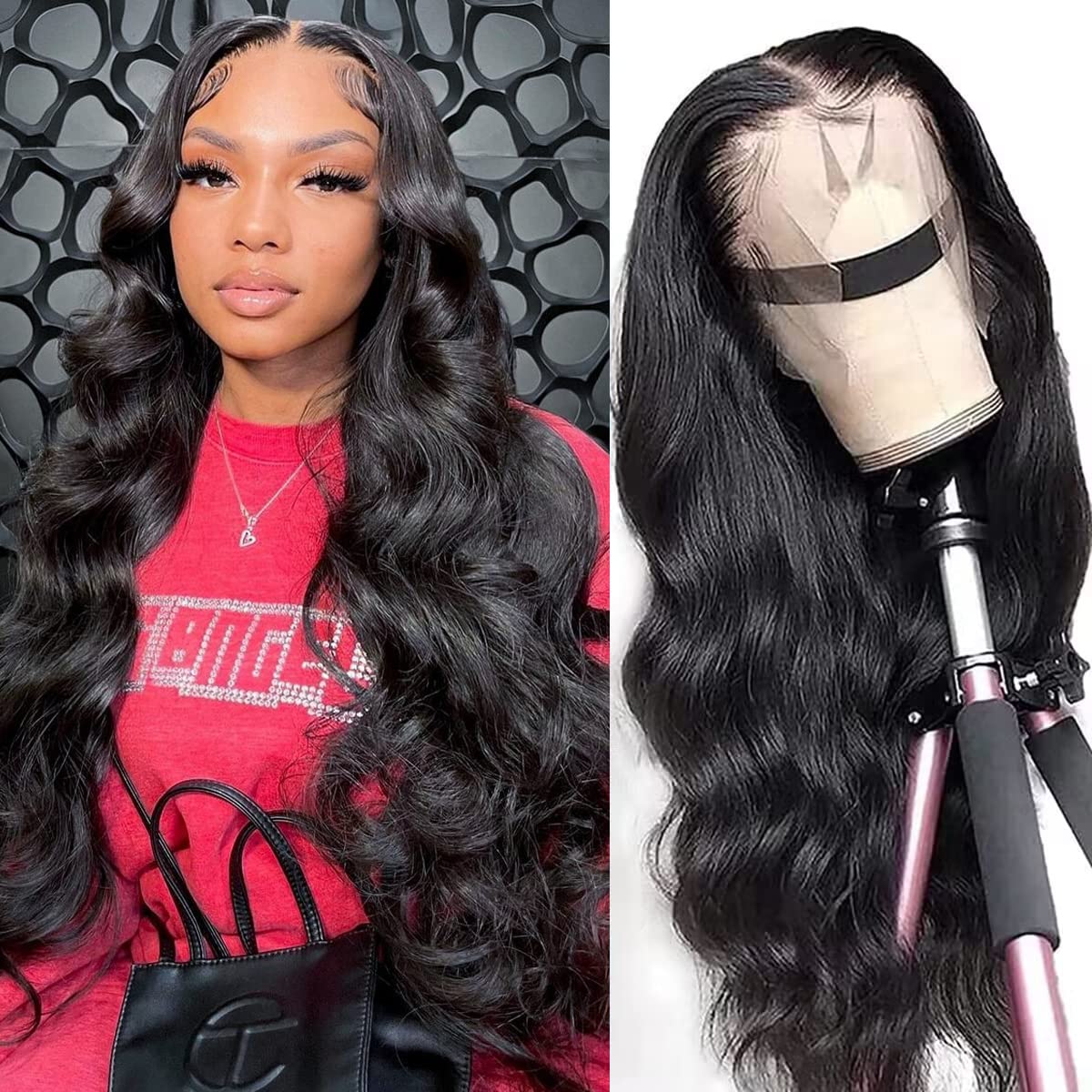 36 Inch Body Wave HD Transparent Lace Front Wigs Human Hair for Black Women 13x4 HD Lace Wigs 150% Density Glueless Lace Frontal Wigs Human Hair Body Wave Pre Plucked With Baby Hair Natural Hairline