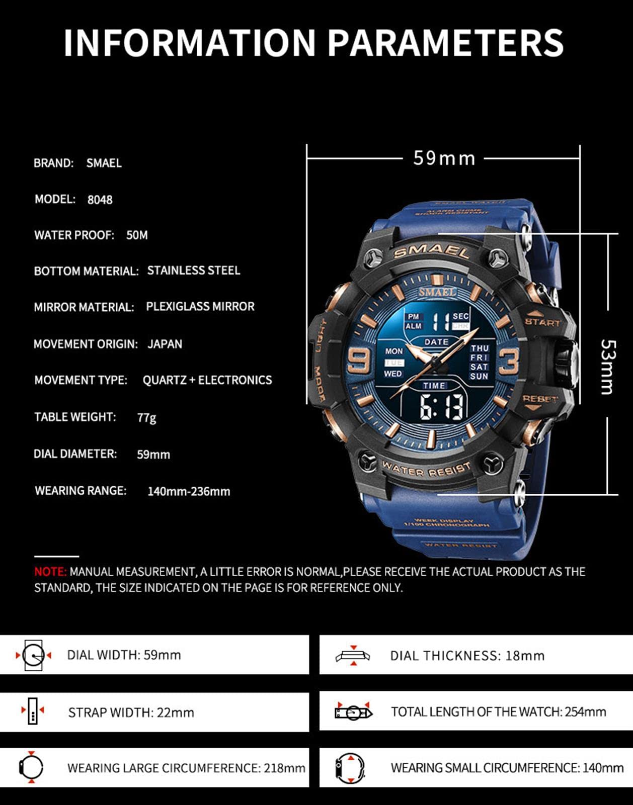 Montre De Sport pour Homme Numériques Montres Imperméable Digital Militaire Montres avec Alarme Mode Grand Cadran Montres