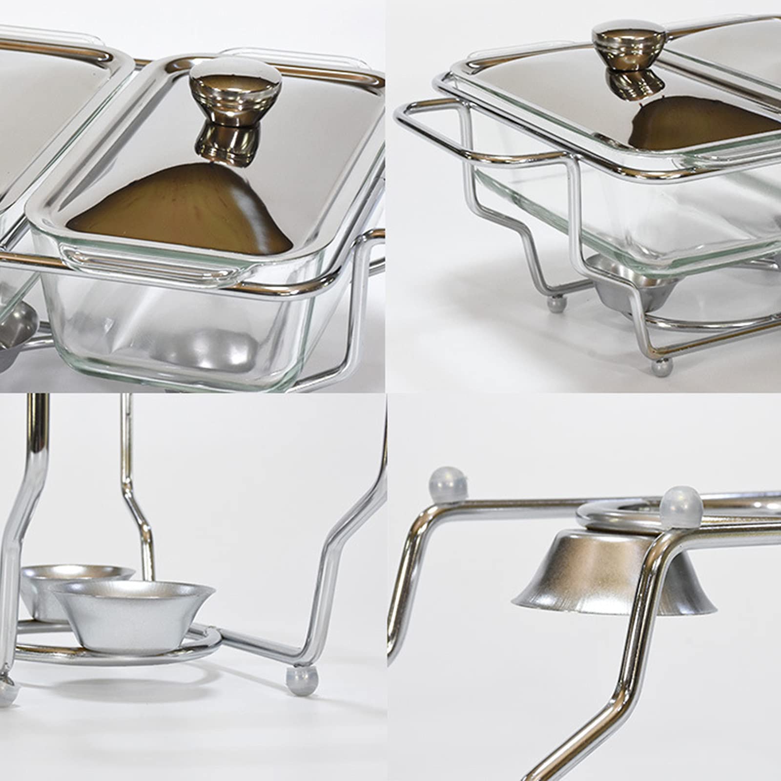 Scaldavivande per alcool, in acciaio inox, con vassoi in vetro per la freschezza degli alimenti, ideale per catering, feste, matrimoni