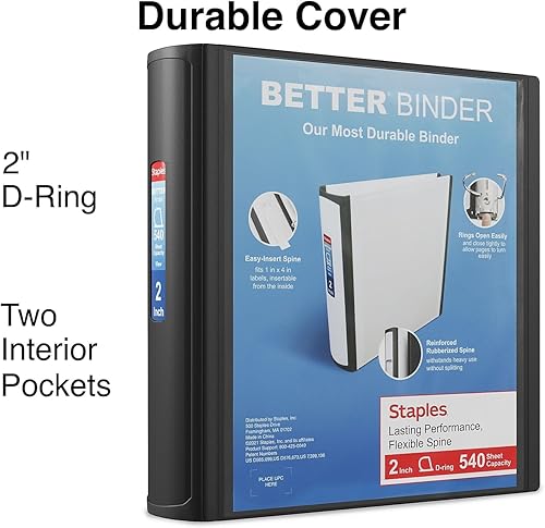 Miniatura 2 de Staples Better Binder, 2-Inch, Black
