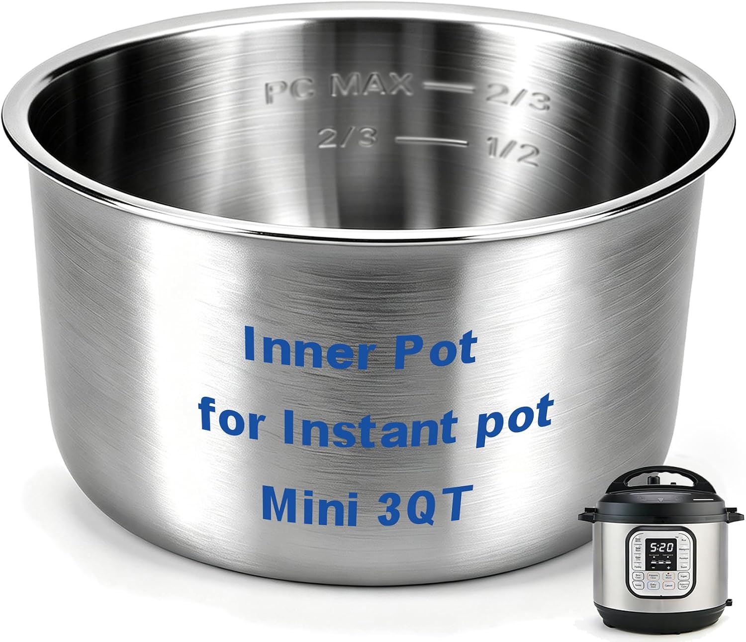 Stainless Steel Inner Pot for Instant Pot 6 Quart 304 (18/8) Food-Grade