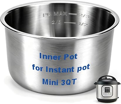 Stainless Steel Inner Pot for Instant Pot 3-Quart 304 18/8 Food-Grade