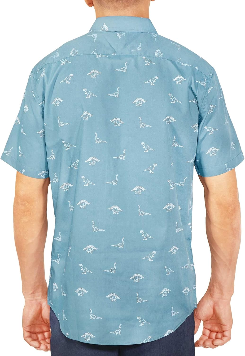 Visive Men’s Short Sleeve Button Up/Button Down Dinosaur Shirt – Fun Jurassic Dino Print Casual Collared Vacation Top – Big & Tall Sizes – Novelty Hawaiian Style – Great Gift for Men - Image 3