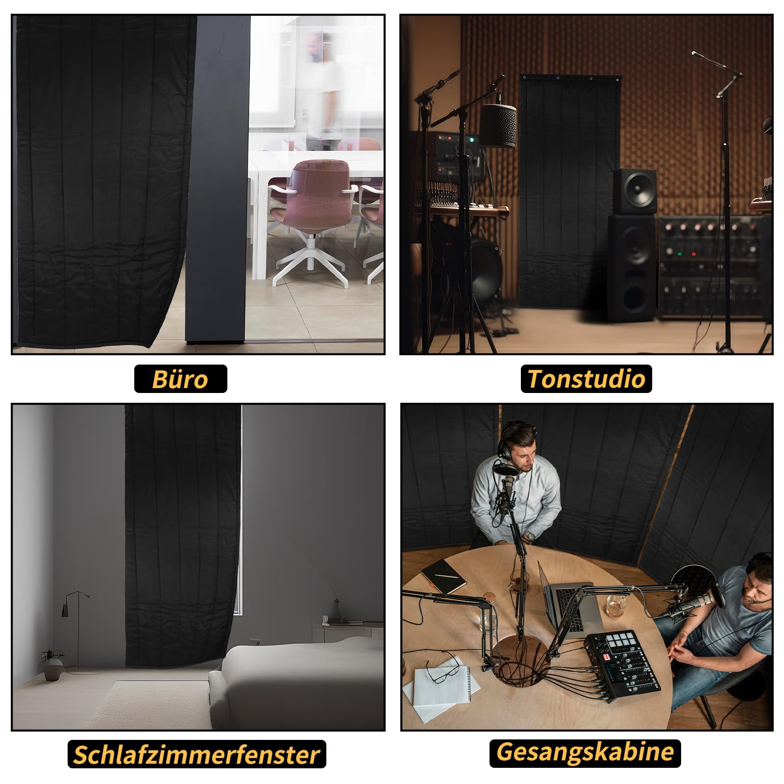BXI Dicke Schallschutzdecke für Türen 95 x 220 x 2 cm schwere Schallbarriere für Fenster akustischer Dämmvorhang-Trenner für Zuhause Wand-Lärmschutz für Schlafzimmer und Musikaufnahme-Studio