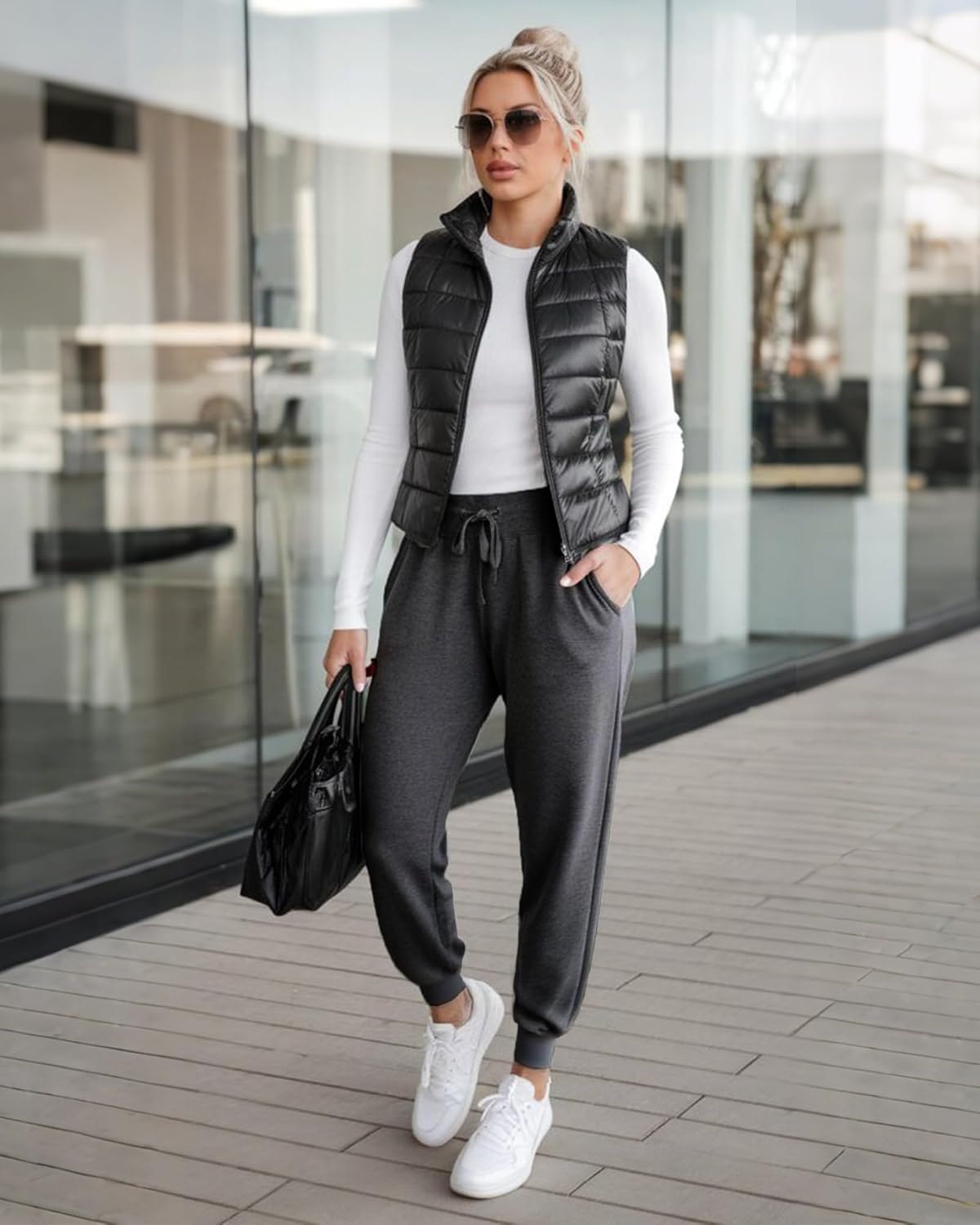 GAYHAY Fleece Lined Sweatpants Women- Winter Warm Sherpa Lined Athletic Joggers Pants with Pockets - Image 3