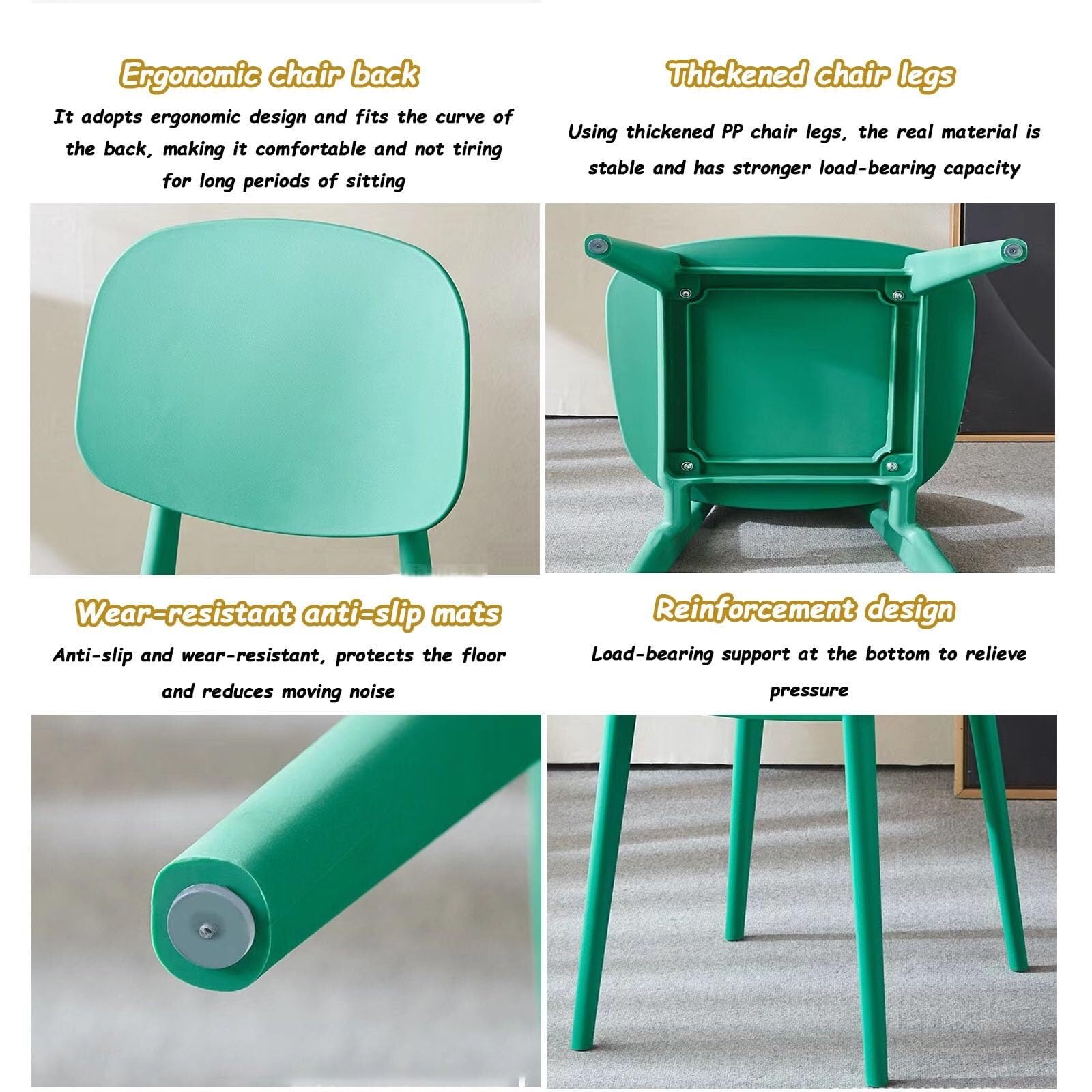 Nowoczesne, ergonomiczne krzesła do jadalni z grubymi poduszkami ze sztucznej skóry i nogami z orzecha włoskiego, do kuchni lub sypialni, zestaw 4 szt., kolor 9
