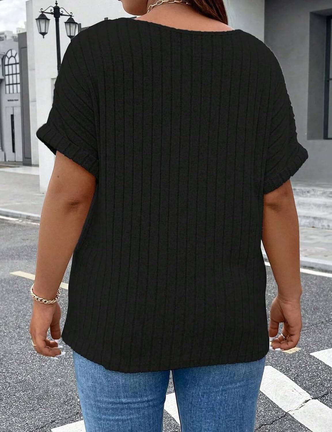 Viracy Plus Size Top for Women Short Sleeve Blouses Zip-up V Neck Top Womens Fashion 2025 Trendy Casual Work Shirt 1X-5X - Image 5