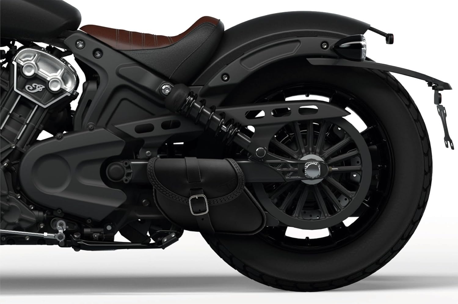 Leather swingarm bag for Indian Scout Bobber 20182022 and Indian Scout