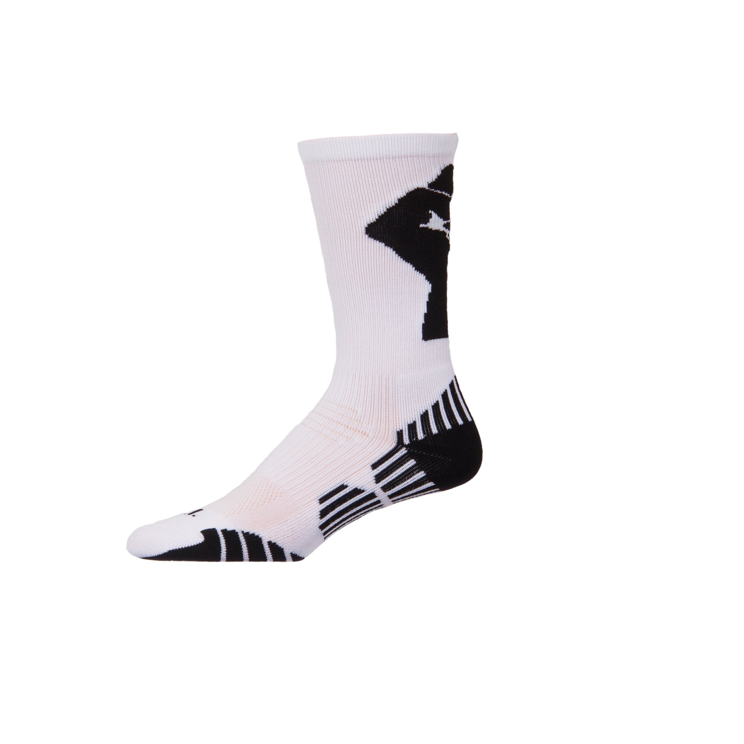 CSI Invincible Athletic Crew Socks USA MADE Large White/Black, White/Black, 10-13
